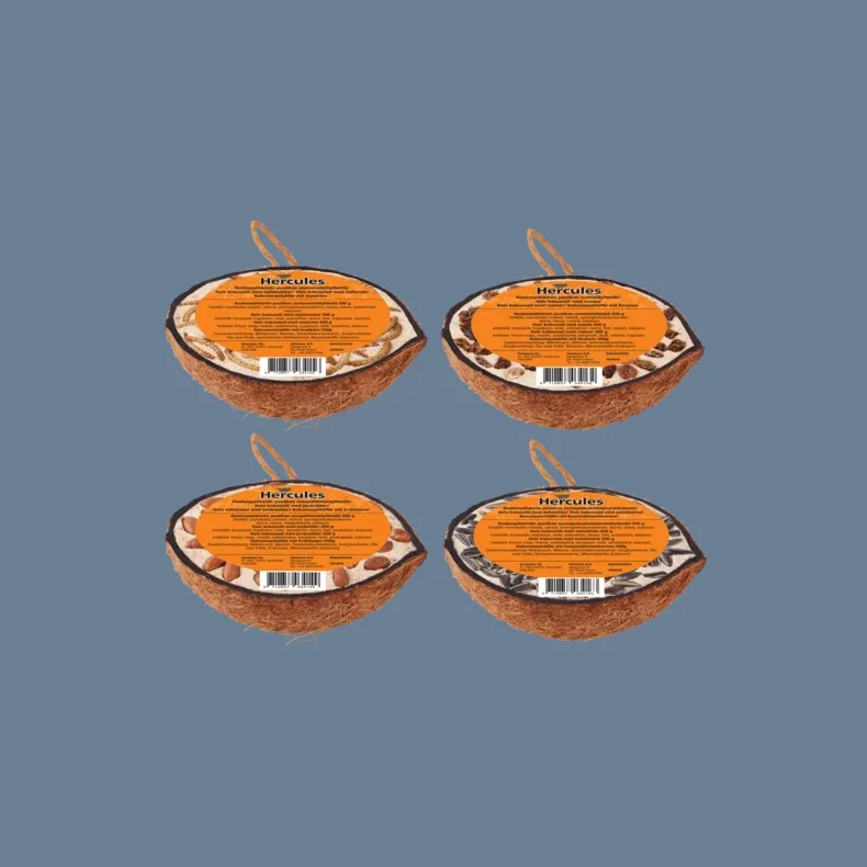 Halve kokosn�dder med fedt